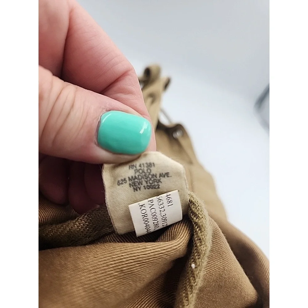 Ralph Lauren Denim & Supply Khaki Green Canvas Shoulder Bag‎ With Leather Accent